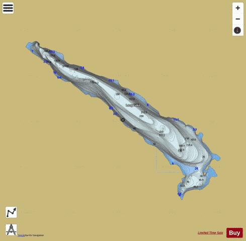 Lang Lake depth contour Map - i-Boating App