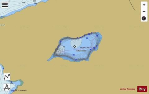 Leask Lake depth contour Map - i-Boating App