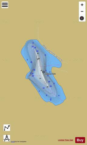 Mitten Lake depth contour Map - i-Boating App