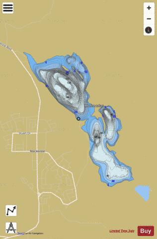 Morfee Lakes depth contour Map - i-Boating App