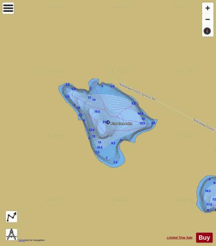 Pine Tree Lake depth contour Map - i-Boating App