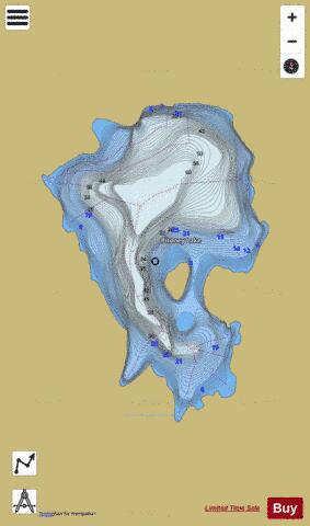 Pitoney Lake depth contour Map - i-Boating App