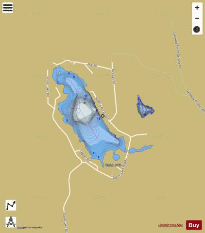 Rosen Lake depth contour Map - i-Boating App
