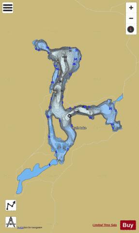 Ruth Lake depth contour Map - i-Boating App