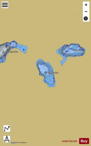 Saturday Lake depth contour Map - i-Boating App