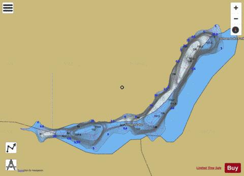 Schoen Lake depth contour Map - i-Boating App