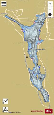 Shawnigan Lake depth contour Map - i-Boating App