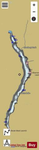 Slocan Lake depth contour Map - i-Boating App