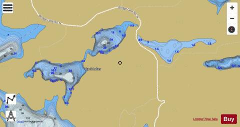 Stack Lakes depth contour Map - i-Boating App
