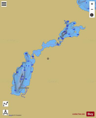 Stevens #2 Lake + Stevens #4 Lake depth contour Map - i-Boating App