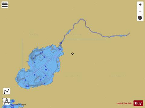 Stevens # 1 Lake depth contour Map - i-Boating App