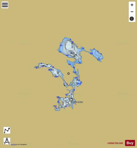 Tachilta Lakes depth contour Map - i-Boating App