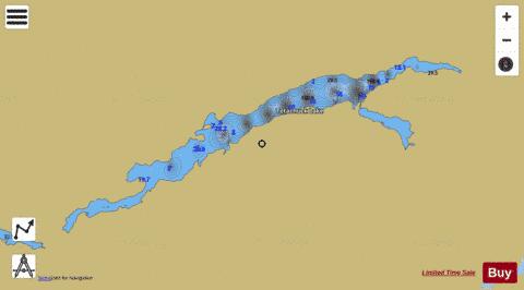 Tetachuck Lake depth contour Map - i-Boating App