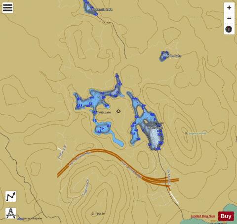 Thetis Lake depth contour Map - i-Boating App