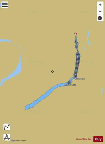 Thutade Lake depth contour Map - i-Boating App