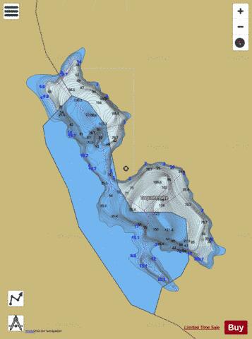 Toquart Lake depth contour Map - i-Boating App