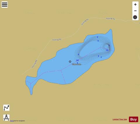 Tubbs Lake depth contour Map - i-Boating App