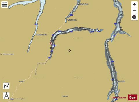 Tutshi Lake depth contour Map - i-Boating App