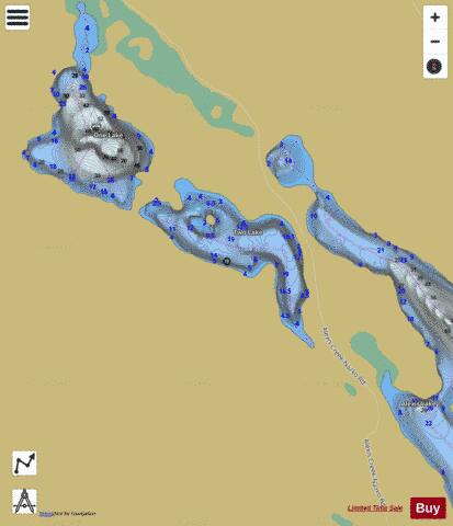Two Lake depth contour Map - i-Boating App