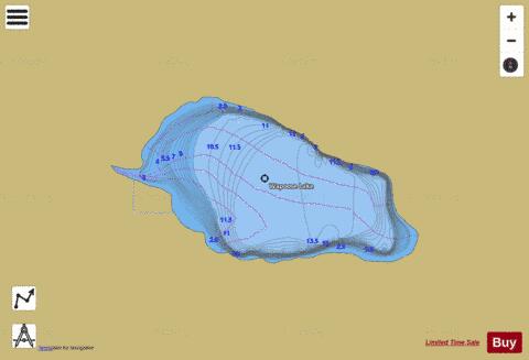 Wapoose Lake depth contour Map - i-Boating App