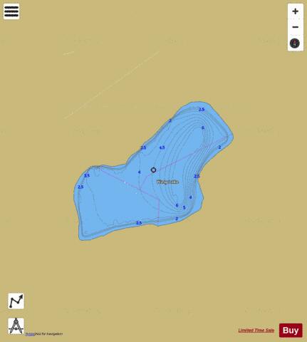 Wasp Lake depth contour Map - i-Boating App