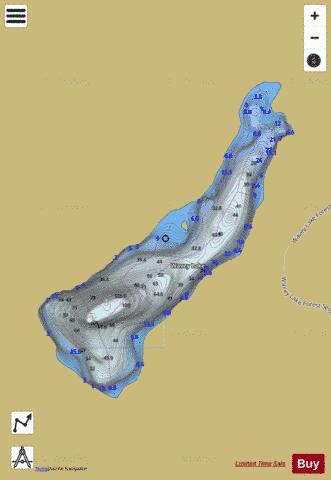 Wavey Lake depth contour Map - i-Boating App