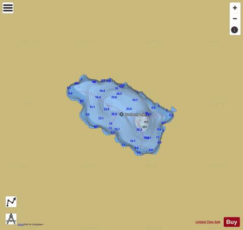 Webberly Lake depth contour Map - i-Boating App
