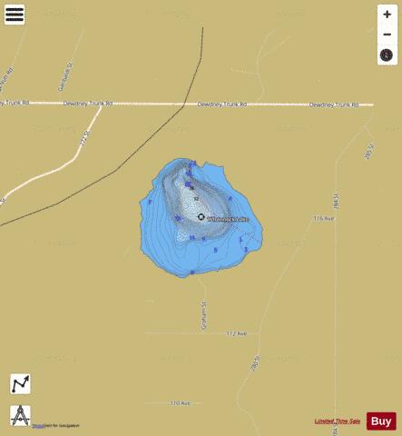 Whonnock Lake depth contour Map - i-Boating App