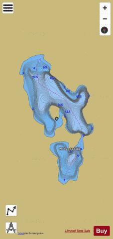 Wicheeda Lake depth contour Map - i-Boating App