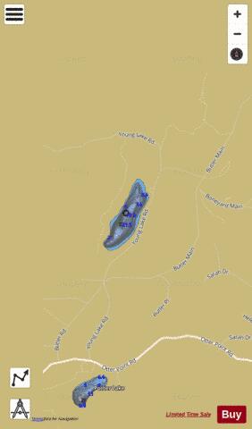 Young Lake depth contour Map - i-Boating App