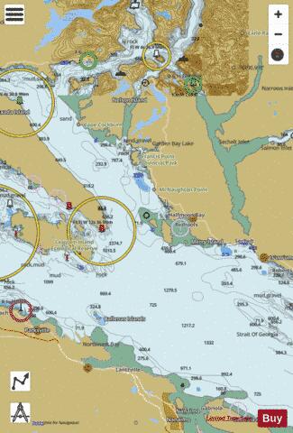 Strait of Georgia, Central Portion\Partie Centrale (Part 1 of 2) Marine Chart - Nautical Charts App