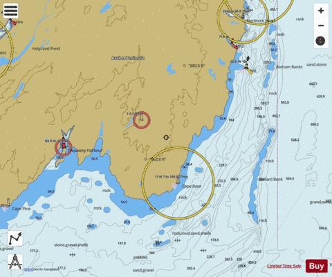 Cape Pine to/a Renews Harbour Marine Chart - Nautical Charts App