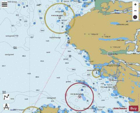Approaches to\Approches a Seymour Inlet and\et Belize Inlet Marine Chart - Nautical Charts App