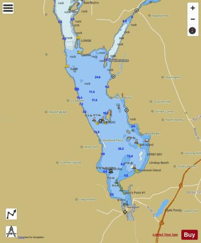 Lac Memphr�magog B-C Marine Chart - Nautical Charts App