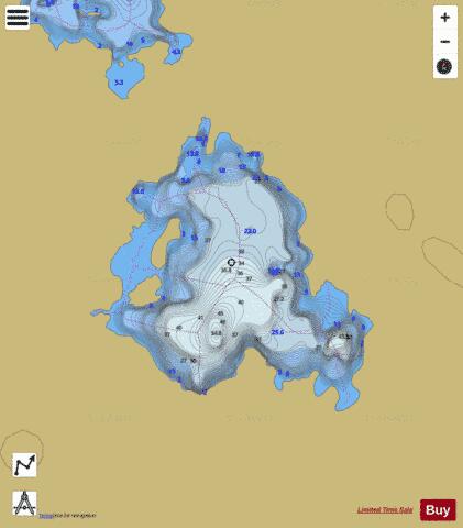 Third Saunders Pond depth contour Map - i-Boating App