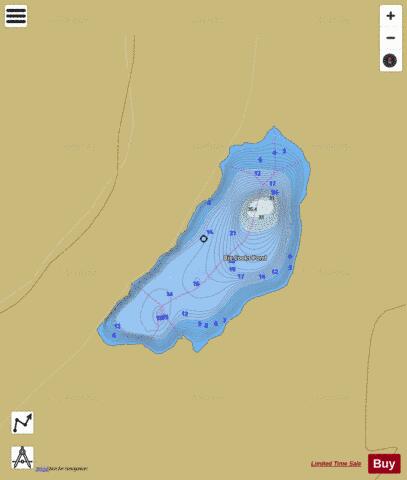 Big Cooks Pond depth contour Map - i-Boating App