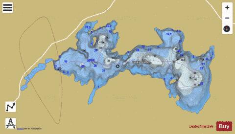 Forked Feeder Pond depth contour Map - i-Boating App