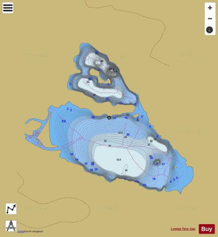 Alexis Pond depth contour Map - i-Boating App