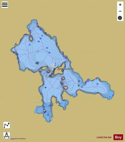 Big Whiteshell Lake depth contour Map - i-Boating App