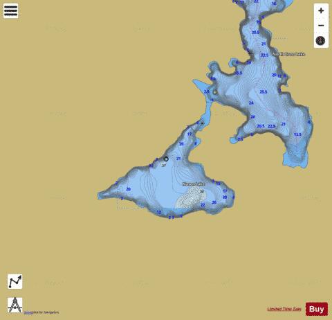Nason Lake depth contour Map - i-Boating App