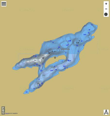 Schade Lake depth contour Map - i-Boating App