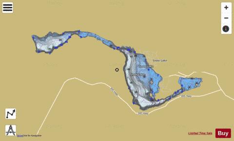 Snow Lake depth contour Map - i-Boating App