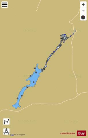 Grass River + Tramping Lake depth contour Map - i-Boating App