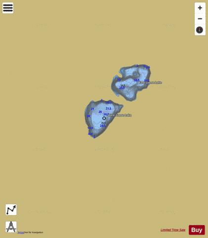 West Goose Lake depth contour Map - i-Boating App