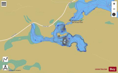 Drewry Lake depth contour Map - i-Boating App