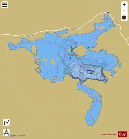 Clayton Lake depth contour Map - i-Boating App