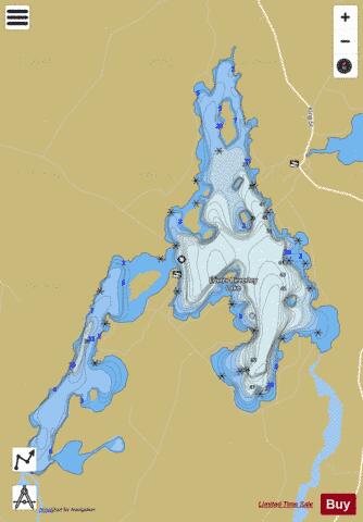 Lower Beverly Lake depth contour Map - i-Boating App