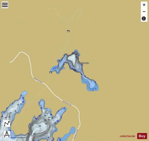 Pearkes Lake depth contour Map - i-Boating App