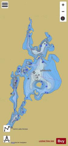 Carre Lake depth contour Map - i-Boating App