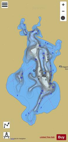 Hogarth Lake depth contour Map - i-Boating App